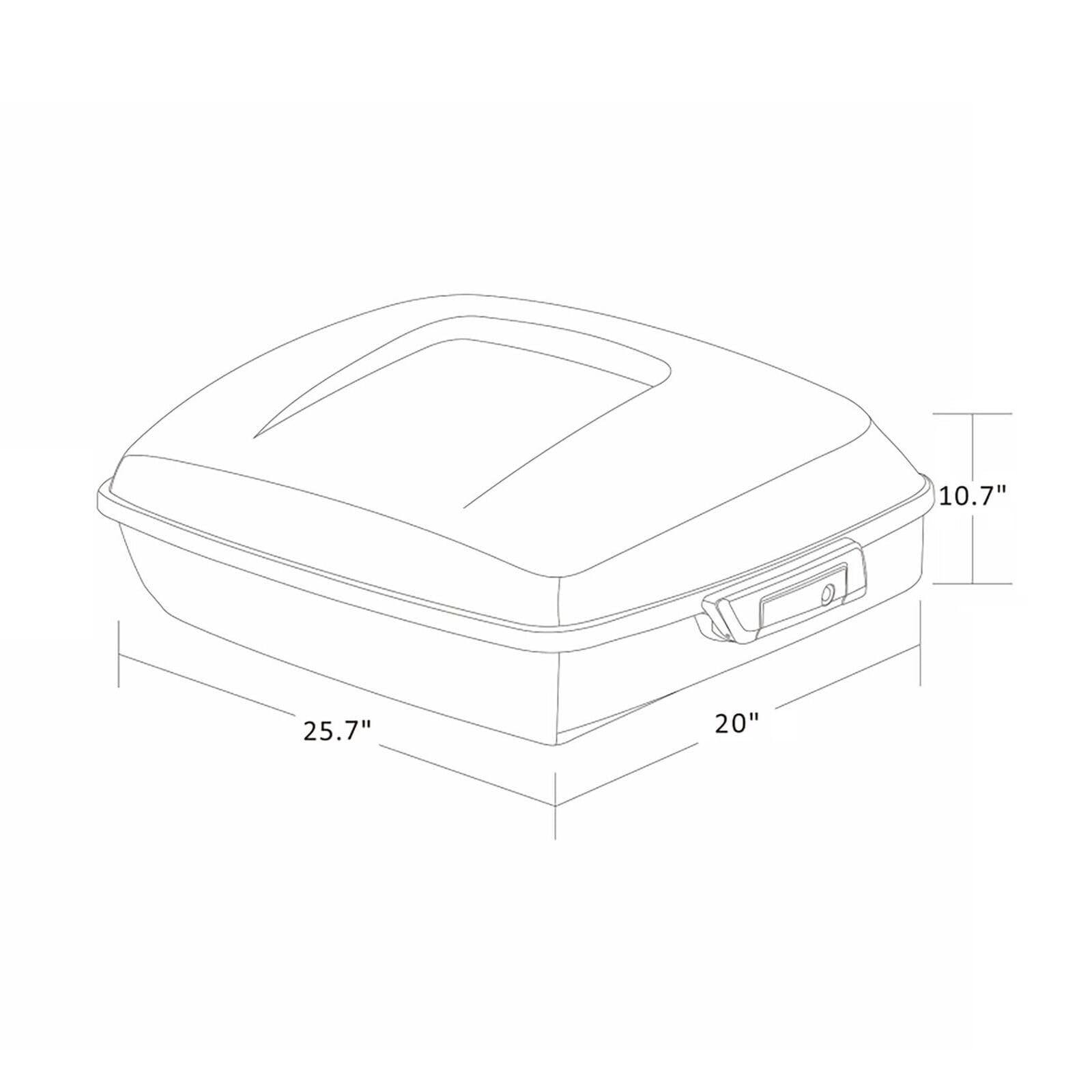 TCMT 10.7" Chopped Motorcycle Trunk Box Backrest LED Tail Light Fit For Harley Touring 2014-2025 Electra Glide Road Glide Road King FLHT FLTRX FLHR Chrome Latch Pack
