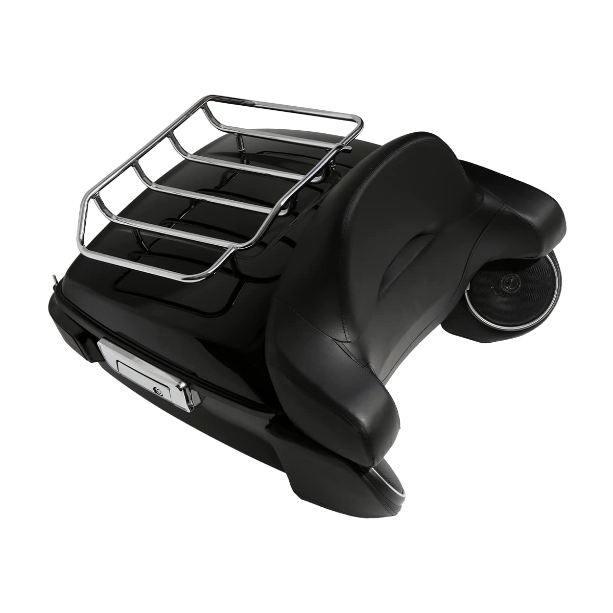 TCMT 13.7" King Motorcycle Trunk Box Wrap-Around Backrest Speakers Taillight Fit For Harley 2014-2025 Touring CVO Road King Road Glide Street Glide Electra Glide Pack Trunk