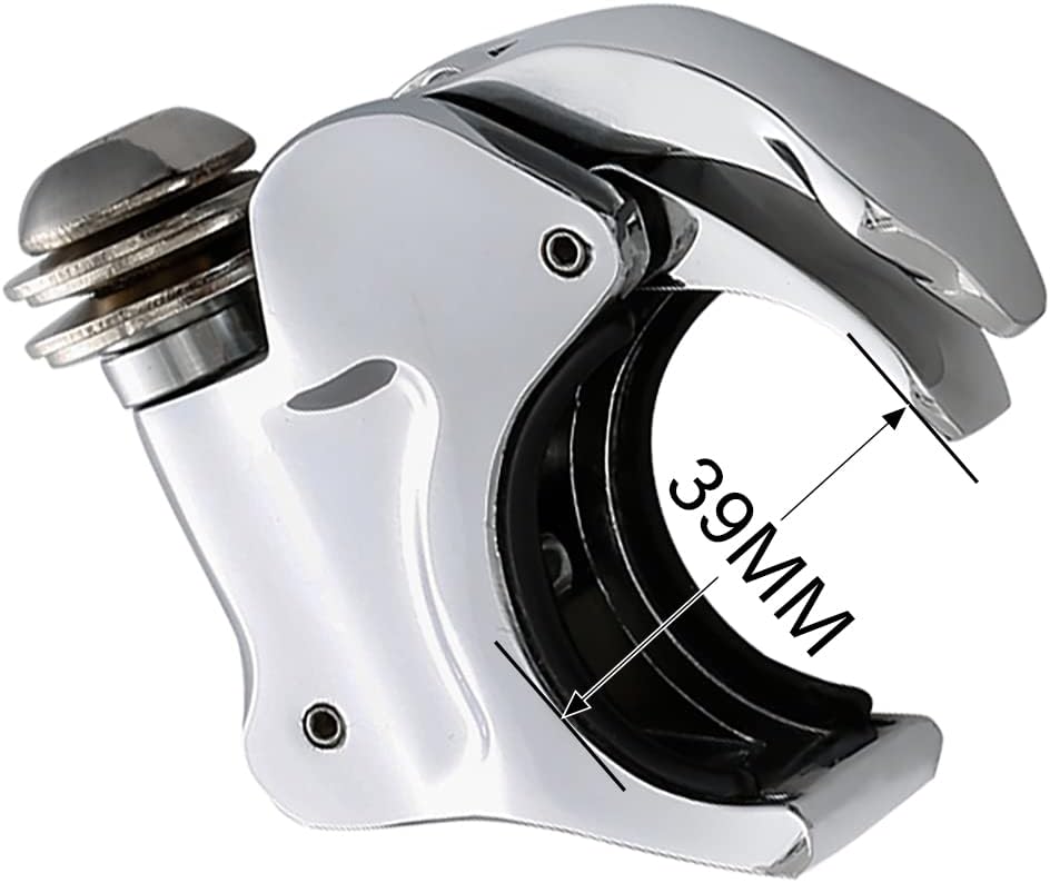 TCMT 2 Pairs 39mm Front Fork Windshield Clamps Fit For Harley Dyna Super Glide Low Rider Sportster XL 1200 883 (Chrome 39mm)