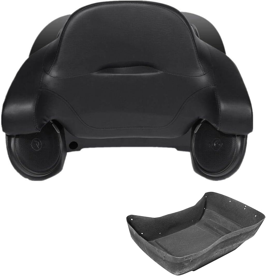 TCMT 13.7" King Motorcycle Trunk Box Wrap-Around Backrest Rear Speakers Fit For Harley 2014-2025 Touring CVO Road King Road Glide Street Glide Electra Glide Pack Trunk
