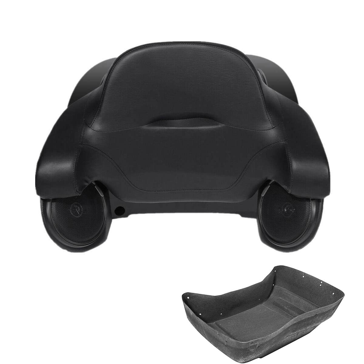 TCMT 13.7" King Motorcycle Trunk Box Wrap-Around Backrest 2 Up Mounting Rack Fit For Harley 2014-2025 Touring CVO Road King Road Glide Street Glide Electra Glide Pack