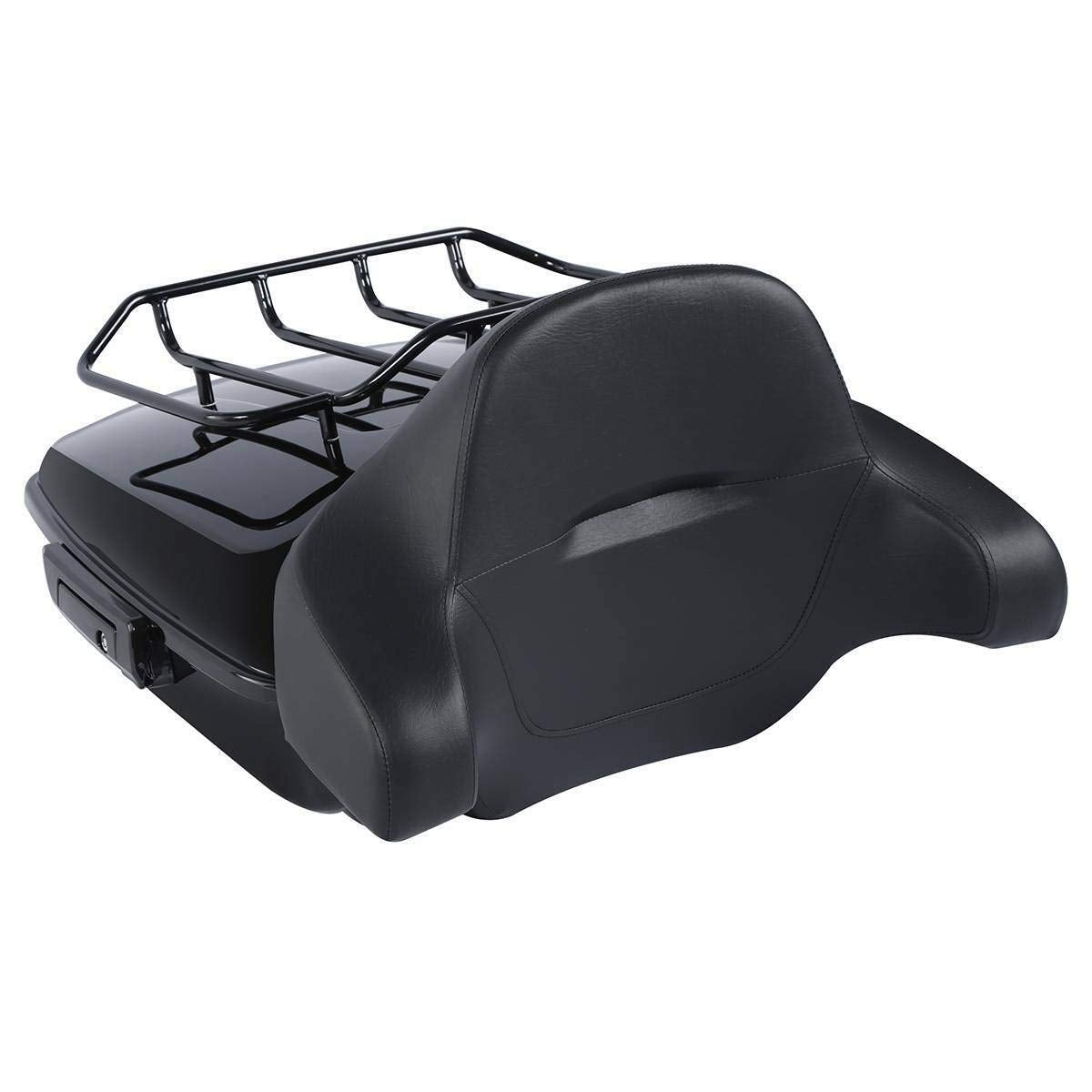 TCMT King Motorcycle Trunk Box Wrap-around Backrest Two-Up Mounting Rack Luggage Rack Base Plate Fit For Harley 2018-2025 Heritage Classic 2018-2020 Deluxe FLDE 2024 Hydra-Glide Revival FLI Pack