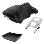 TCMT 10.7" Chopped Motorcycle Trunk Box Backrest LED Tail Light Fit For Harley Touring 2014-2025 Electra Glide Road Glide Road King FLHT FLTRX FLHR Chrome Latch Pack