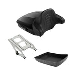TCMT 10.7" Chopped Motorcycle Trunk Box Backrest LED Tail Light Fit For Harley Touring 2014-2025 Electra Glide Road Glide Road King FLHT FLTRX FLHR Chrome Latch Pack