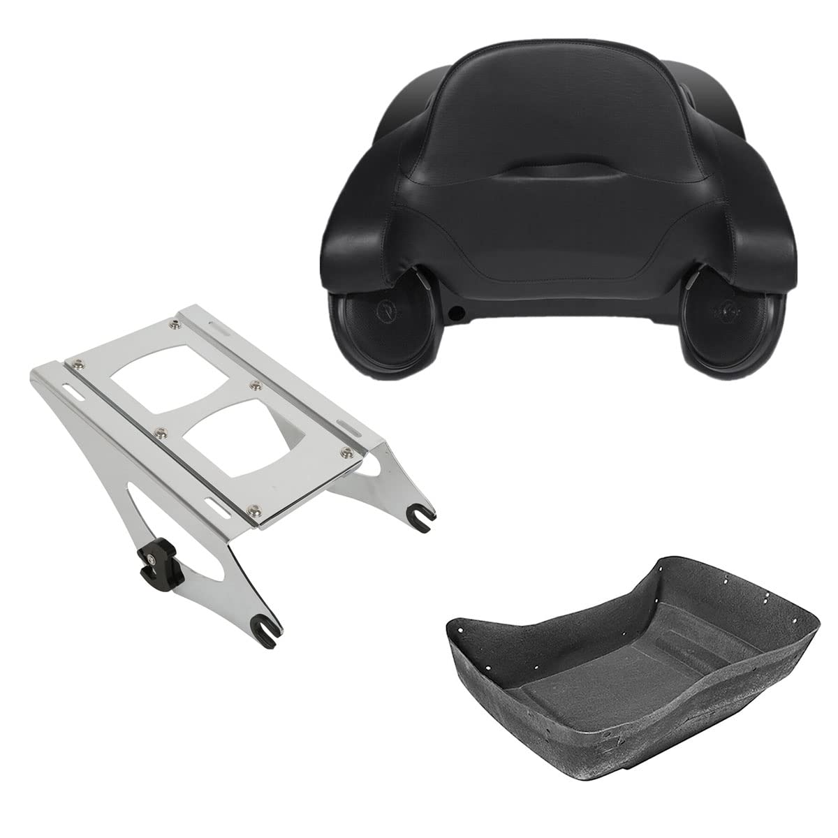 TCMT 13.7" King Motorcycle Trunk Box Wrap-Around Backrest Speakers Taillight Fit For Harley 2014-2025 Touring CVO Road King Road Glide Street Glide Electra Glide Pack