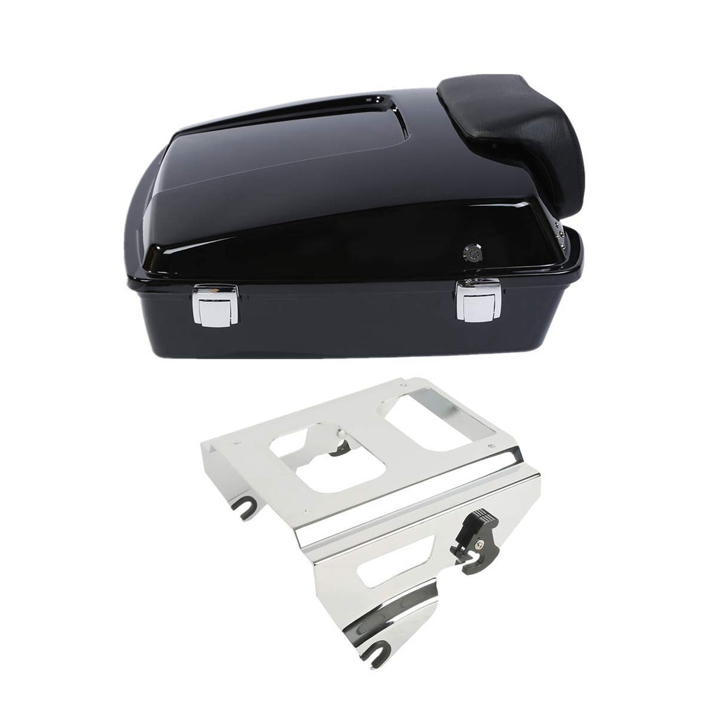 TCMT 5.5" Razor Motorcycle Trunk Box Backrest Pad Two Up Mounting Rack Fit For Harley 2009-2013 Touring Road Glide Street Glide Electra Glide Road King Pack
