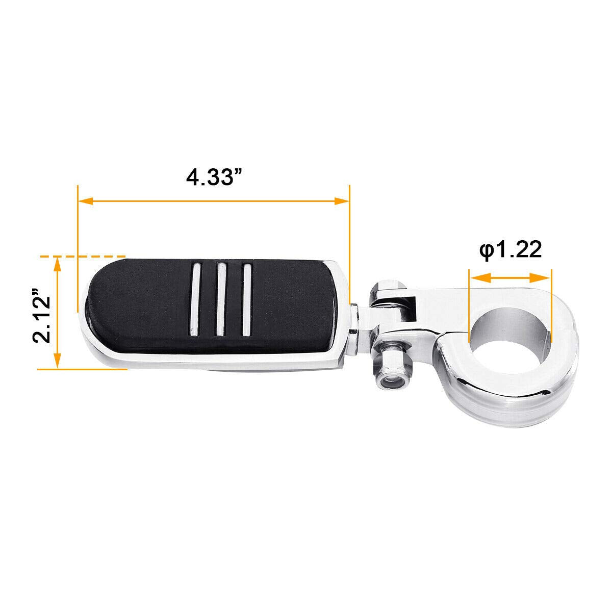 TCMT 1 1/4" Highway Engine Guard Streamliner Foot Pegs Clamp Fits For Harley Yamaha Kawasaki Suzuki Honda Black