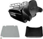 TCMT 13.7" King Motorcycle Trunk Box Backrest Pad Luggage Rack Base Plate Fit For Harley 2014-2025 Touring CVO Road King Road Glide Street Glide Electra Glide Pack