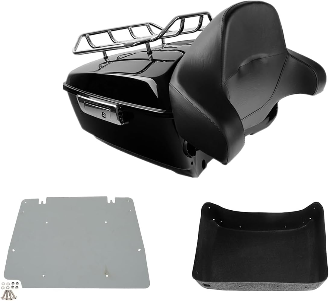 TCMT 13.7" King Motorcycle Trunk Box Backrest Pad Luggage Rack Base Plate Fit For Harley 2014-2025 Touring CVO Road King Road Glide Street Glide Electra Glide Pack