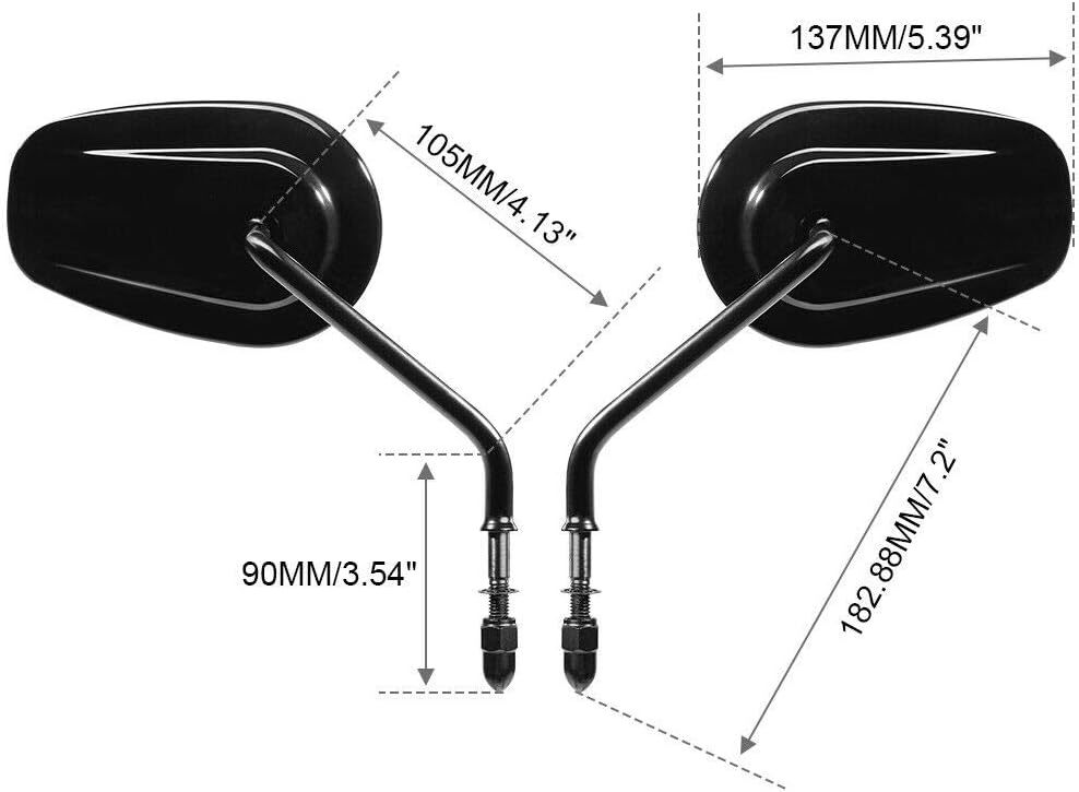 TCMT 8mm Black Rear View Mirrors Fits For Harley Touring Road King CVO Road Street Tri Glide Sportster XL1200 XL883 XG500 XG750 Heritage Softail Street Bob
