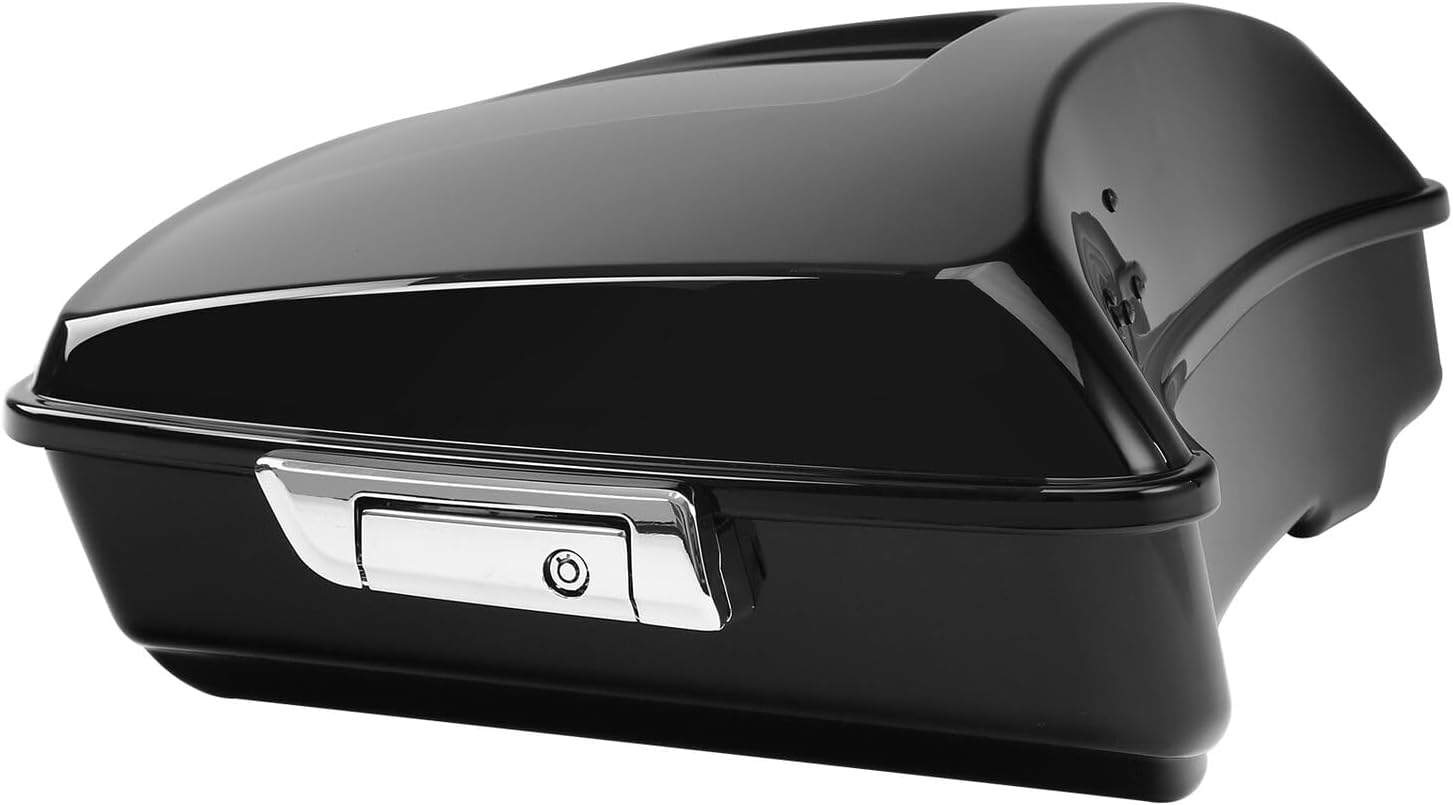 TCMT 10.7" Chopped Motorcycle Trunk Box Backrest LED Tail Light Fit For Harley Touring 2014-2025 Electra Glide Road Glide Road King FLHT FLTRX FLHR Chrome Latch Pack