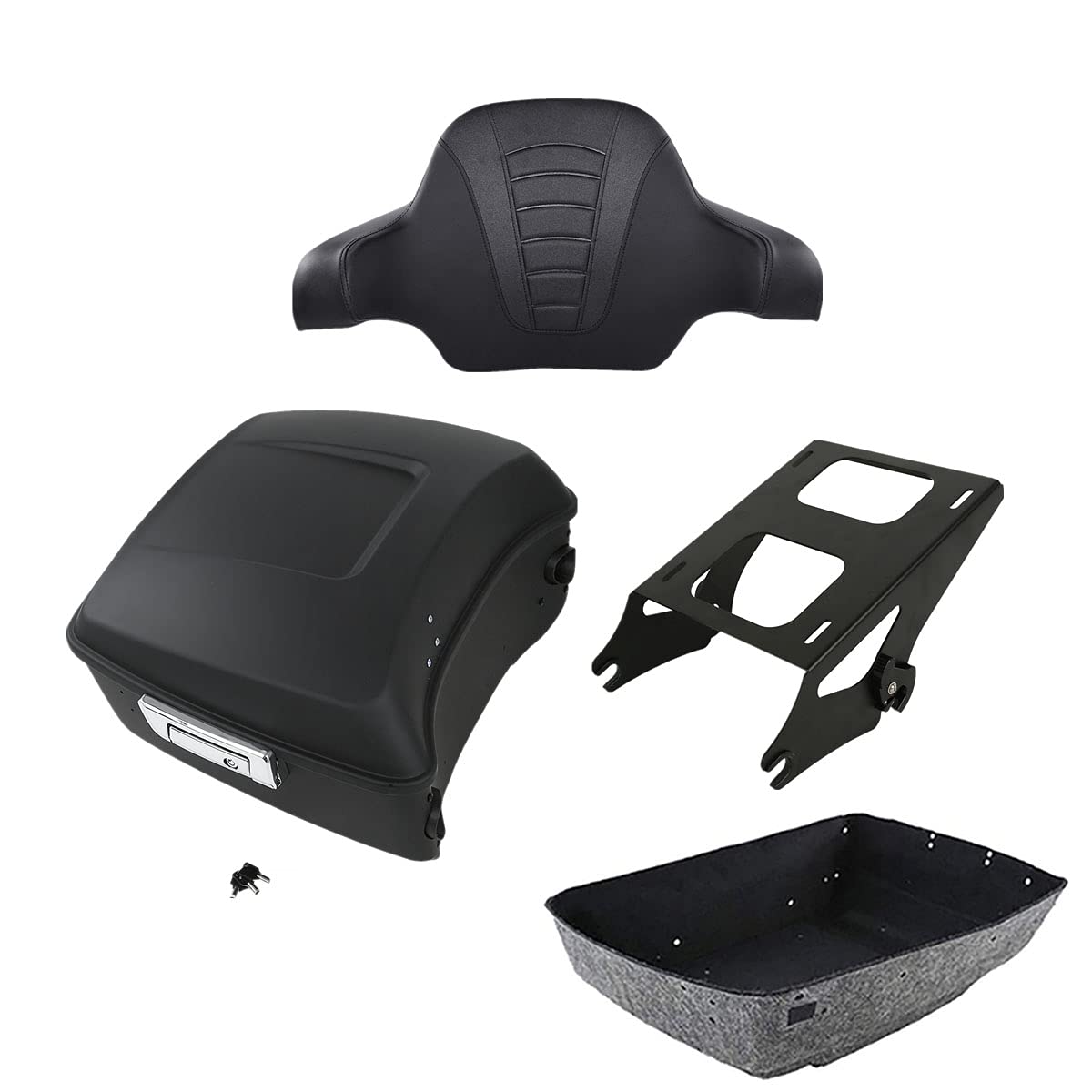 TCMT 13.7" King 2014-2025 Motorcycle Trunk Backrest Pad Top Luggage Rack Speakers Fit For Harley Touring CVO Road King Street Electra Glide Ultra Limited Pack