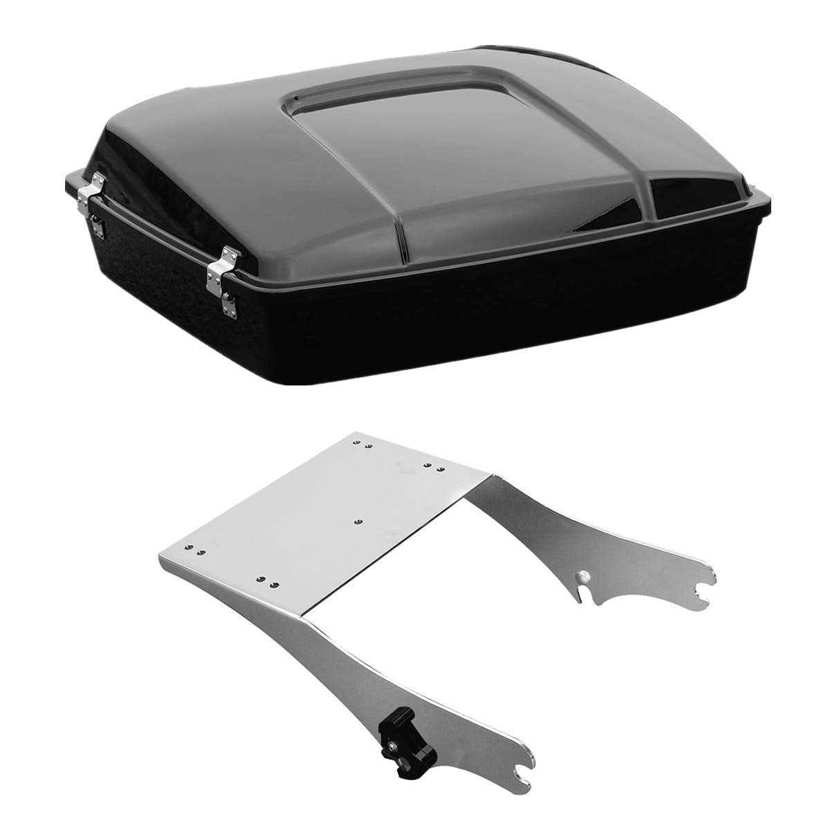 TCMT 5.5" Razor Motorcycle Trunk Backrest Pad Mount Rack Metal Base Plate Fit For Harley Touring 1997-2008 Touring Road King Electra Glide Road Glide Pack