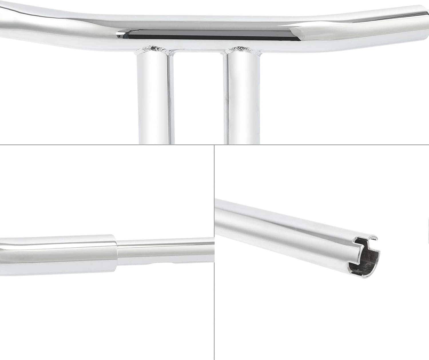 TCMT 10" Rise T-Bar 1.5" Fat Handlebar Fit For HarleyFat Bob Fat Boy Heritage Classic Low Rider Street Bob Sport Glide Breakout Deluxe 2018-2023