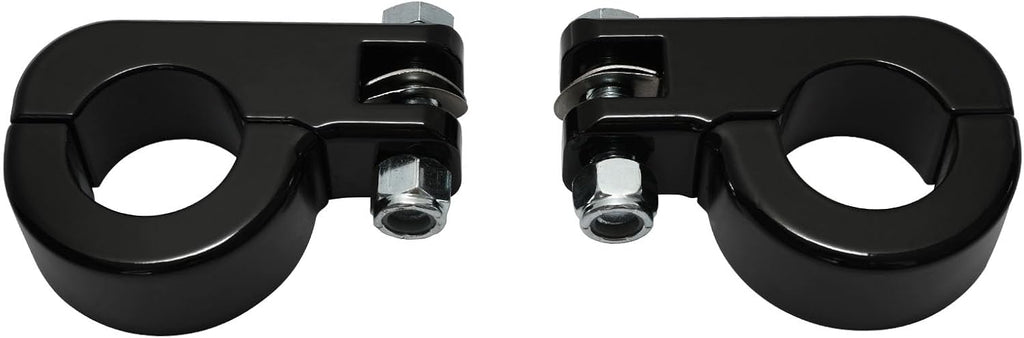 TCMT 32mm 1 1/4" Highway Engine Guard Bar Highway Footpegs Mount Kit - Aluminum - Black - Universal Fit - Front - Fits Harley Touring, Road King, Street Glide, Electra Glide & More