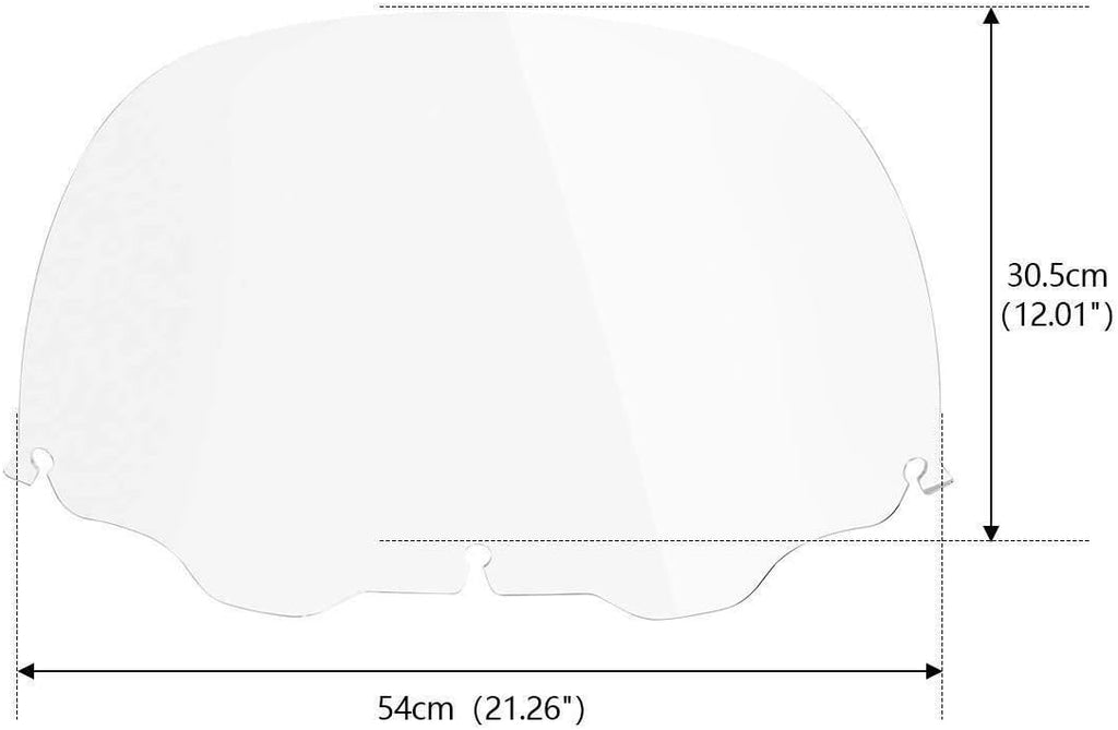 TCMT 12" Clear Windshield Windscreen Fit for Harley Davidson Touring Electra Glide Street Glide Ultra Classic Trike Models 93-13