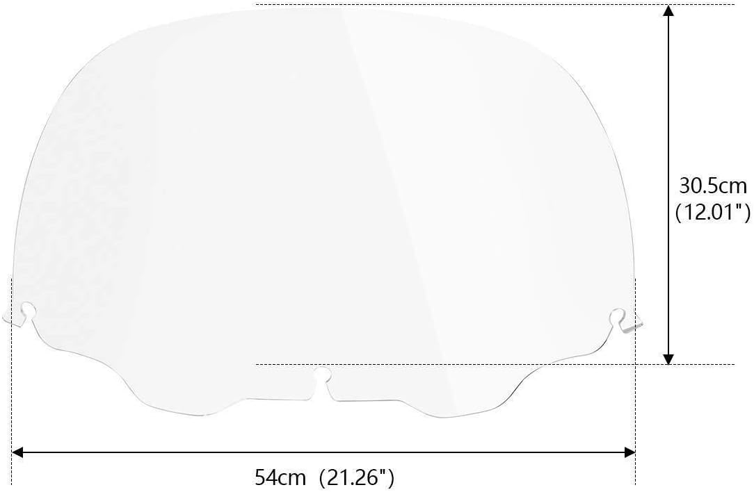 TCMT 12" Clear Windshield Windscreen Fit for Harley Davidson Touring Electra Glide Street Glide Ultra Classic Trike Models 93-13