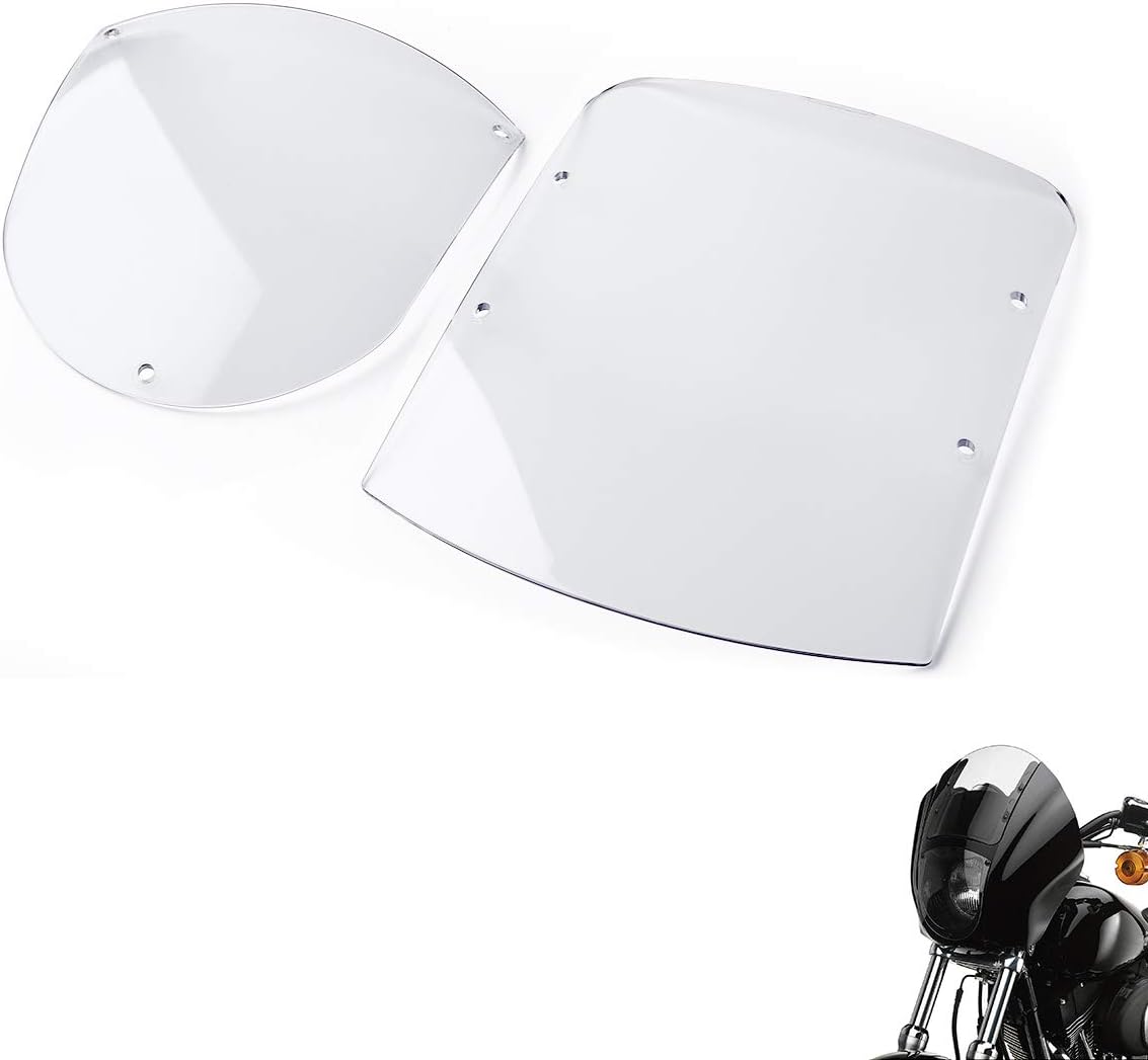 TCMT ABS Windshield Quarter Fairing Kit Fits For Sportster XL 88-16 Dyna 95-05 FXR 86-94 (Clear)