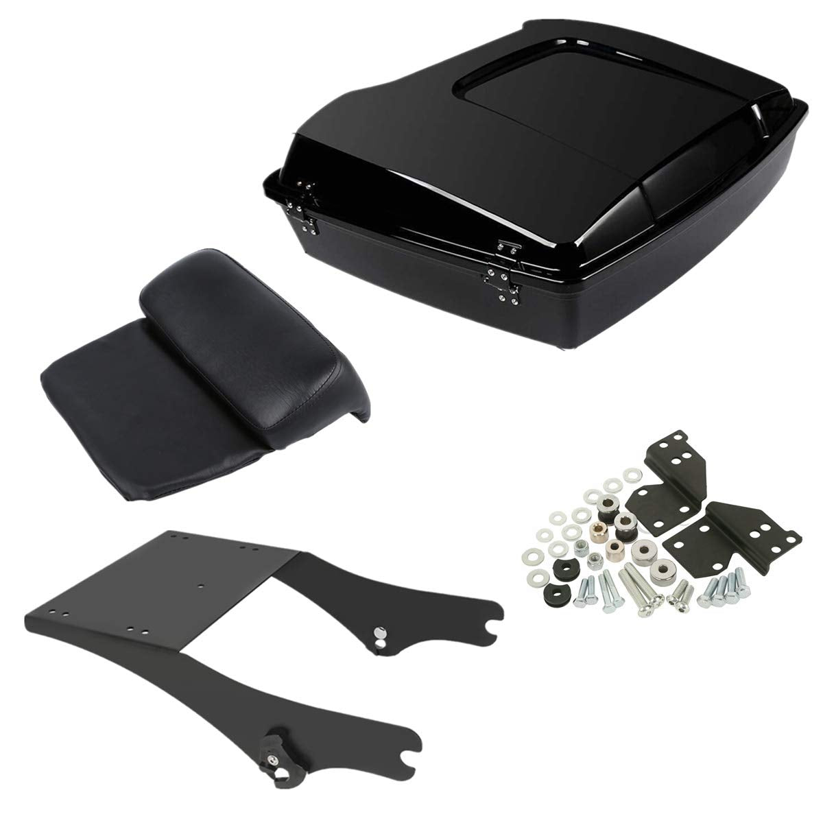 TCMT 5.5" Razor Motorcycle Trunk Backrest Pad Mount Rack Docking Hardware Fit for Harley Touring 1997-2008 Touring Road King Electra Glide Road Glide Pack