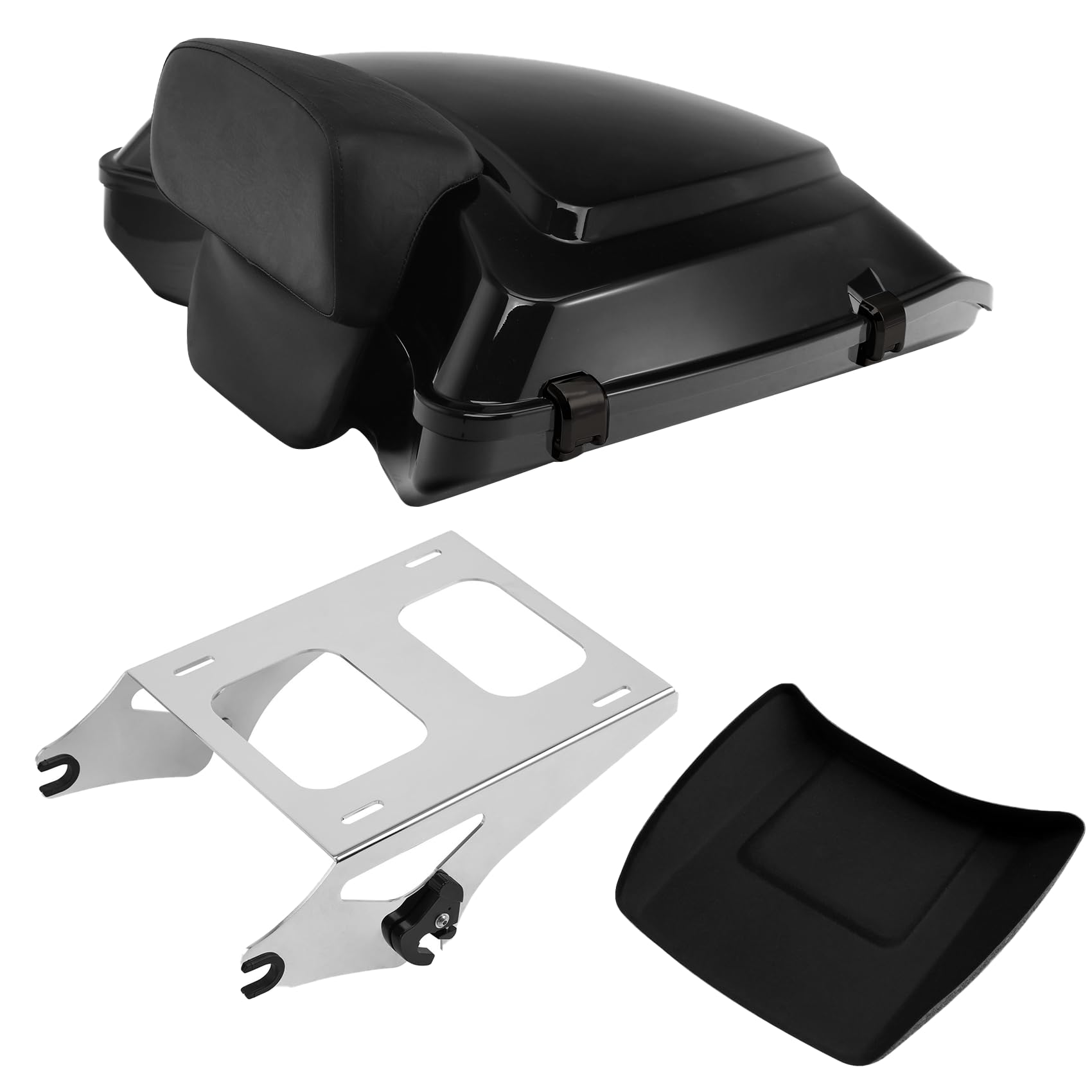 TCMT 5.5" Razor Motorcycle Trunk Box Backrest Pad Mounting Rack Fit For Harley 2014-2025 Touring Road King Street Road Electra Glide Pack