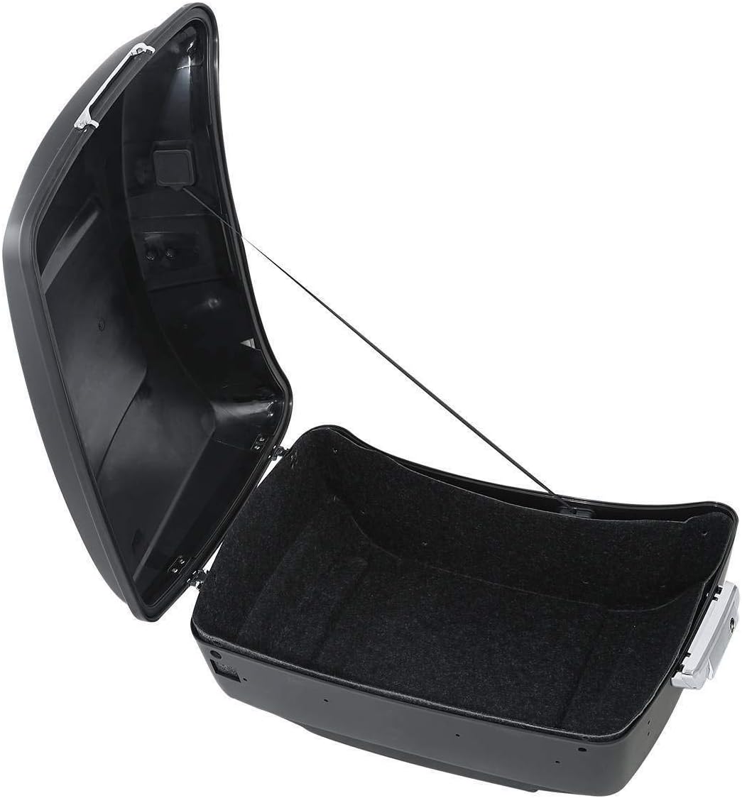 TCMT 13.7" King Motorcycle Trunk Box Backrest Pad Brake Tail Light Luggage Rack Fit For Harley 2014-2025 Touring CVO Road King Road Glide Street Glide Electra Glide Ultra Limited Pack Trunk