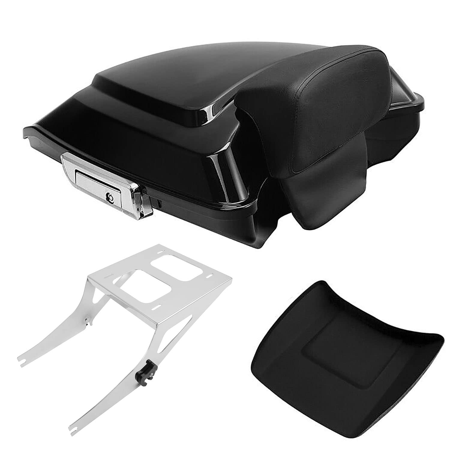 TCMT 5.5" Razor Motorcycle Trunk Box Backrest Pad Mounting Rack Fit For Harley 2014-2025 Touring Road King Street Road Electra Glide Pack