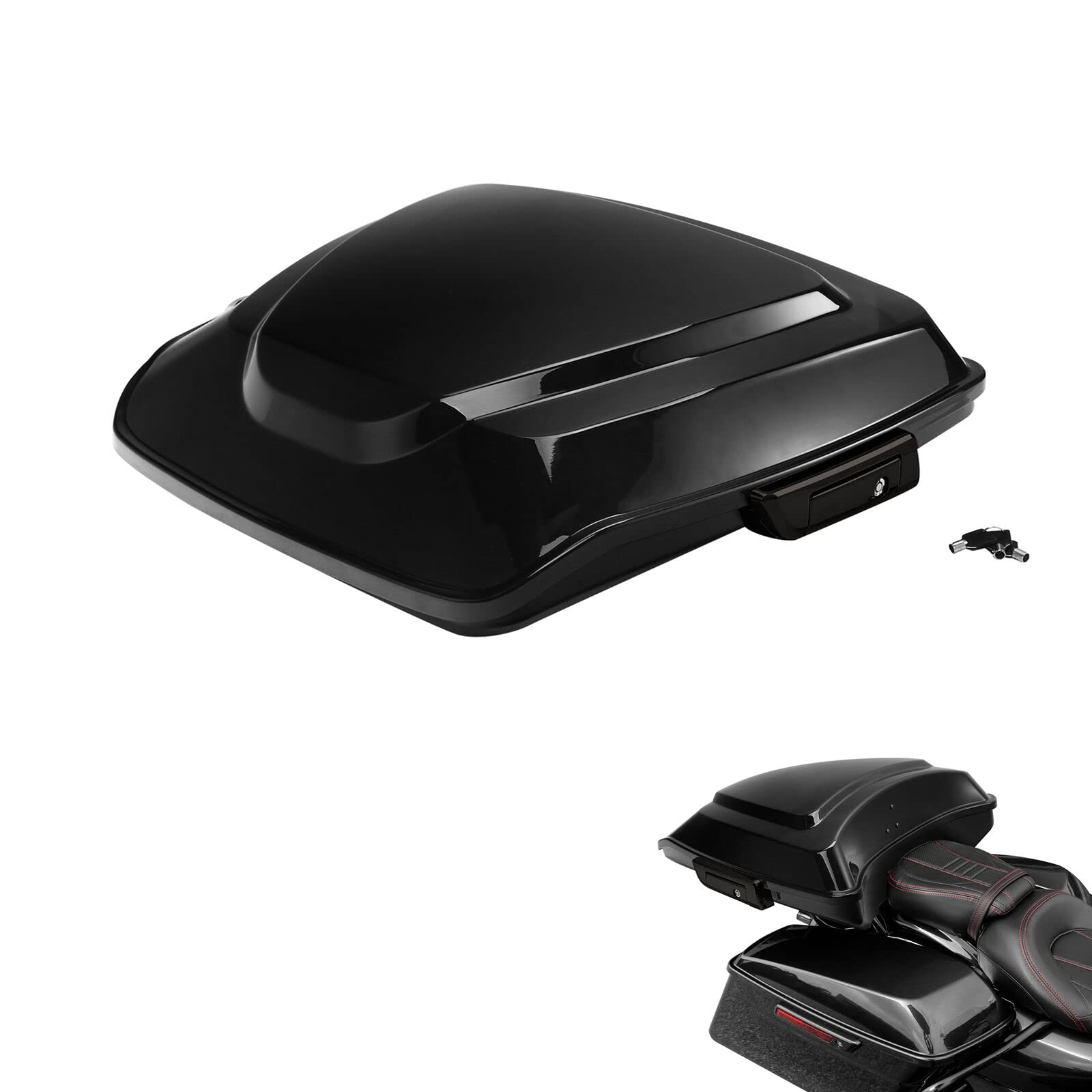 TCMT 5.5" Razor Motorcycle Trunk Box Backrest Pad Mounting Rack Fit For Harley 2014-2025 Touring Road King Street Road Electra Glide Pack