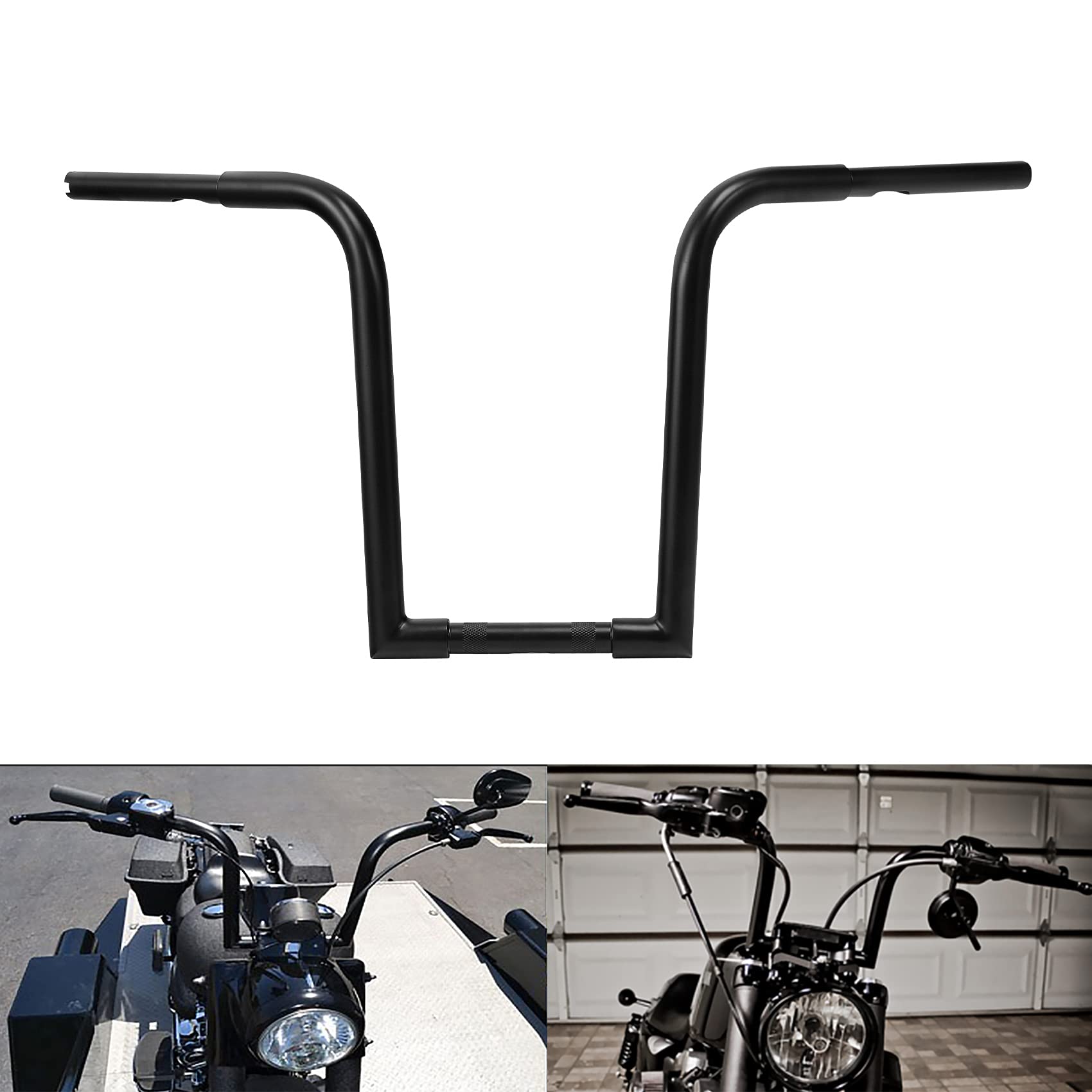 TCMT Ape Hanger Bar Fat 1-1/4" 12" Rise Handlebar Fits For Harley FLST FXST Softail Slim Heritage Fat Boy Deluxe Sportster XL 883 1200 Dyna Super Glide Wide Glide Low Rider Fat Bob Custom Application