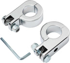 TCMT Chrome Foot Pegs Foot rest Mounting P-Clamp Footpeg Footrest Set Fits For Harley-Davidson 1 1/4"(32mm) highway bars