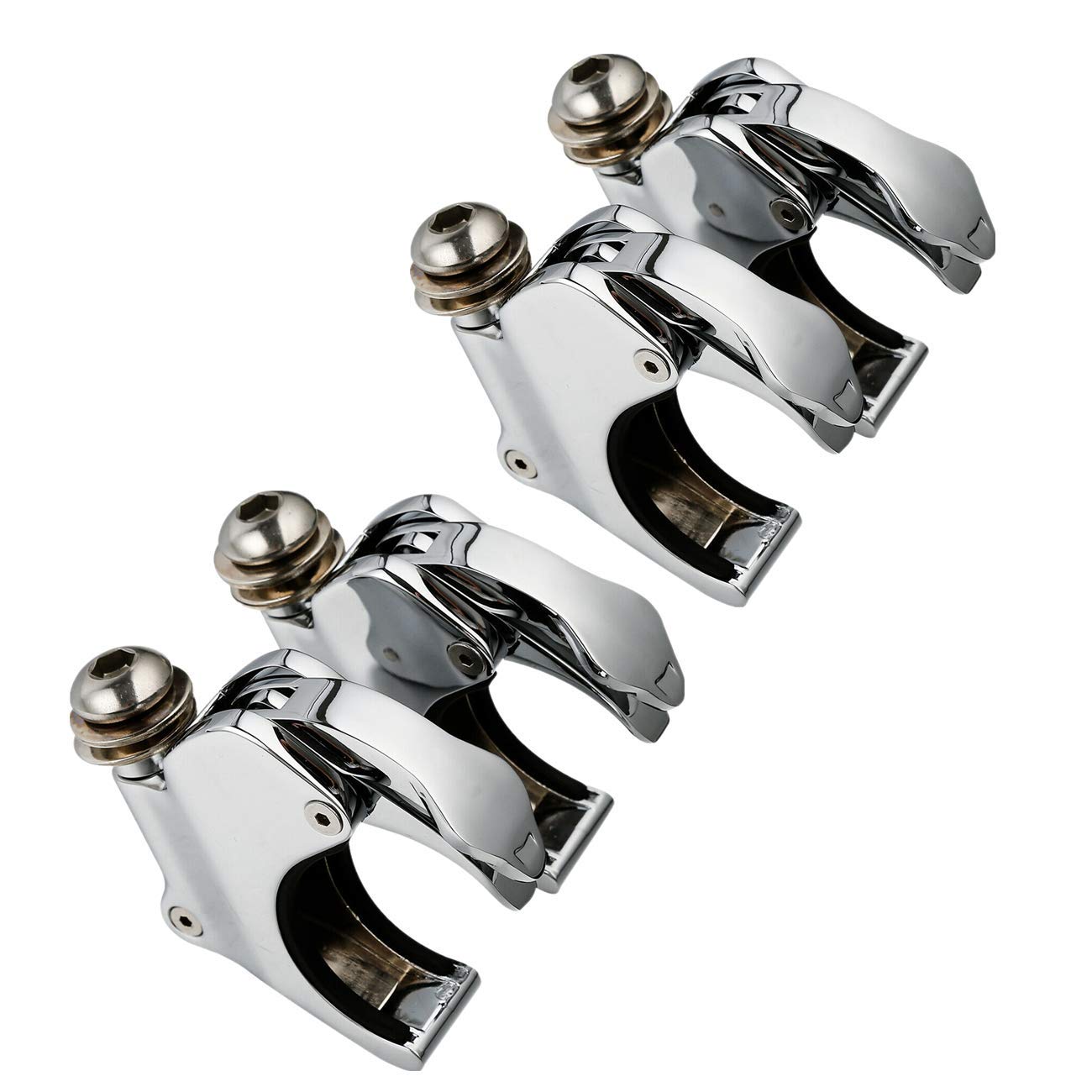 TCMT 2 Pairs 49mm Detachable Windshield Clamps Fits For Harley 2002-2010 VRSCA VRSCAW, 2004-2005 VRSCB, 2007 VRSCX, 2016-later XL1200X and 2006-later Dyna models (Black)