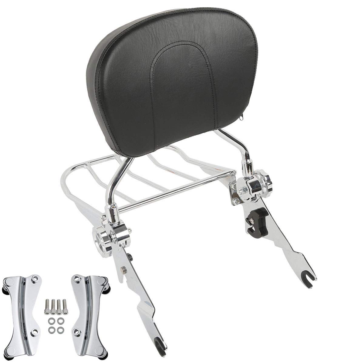 TCMT Backrest Sissy bar Rack & 4 Point Docking Hardware Fits For Harley Touring Road King Road Glide Street Glide Electra Glide 2009-2013