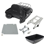 TCMT 13.7" King Motorcycle Trunk Box Backrest Luggage Rack 2 Up Mount Rack Speakers Taillight Fit For Harley 2014-2025 Touring CVO Road King Road Glide Street Glide Electra Glide Pack
