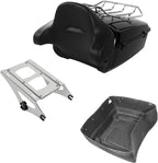TCMT 13.7" King Motorcycle Trunk Backrest Pad Luggage Rack Two Up Mount Rack Fit For Harley 2014-2025 Touring CVO Road King Road Glide Street Glide Electra Glide Pack