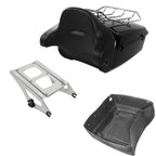 TCMT 13.7" King Motorcycle Trunk Backrest Pad Luggage Rack 2 Up Mounting Rack Base Plate Docking Fit For Harley 2014-2025 Touring CVO Road King Road Glide Street Glide Electra Glide Pack