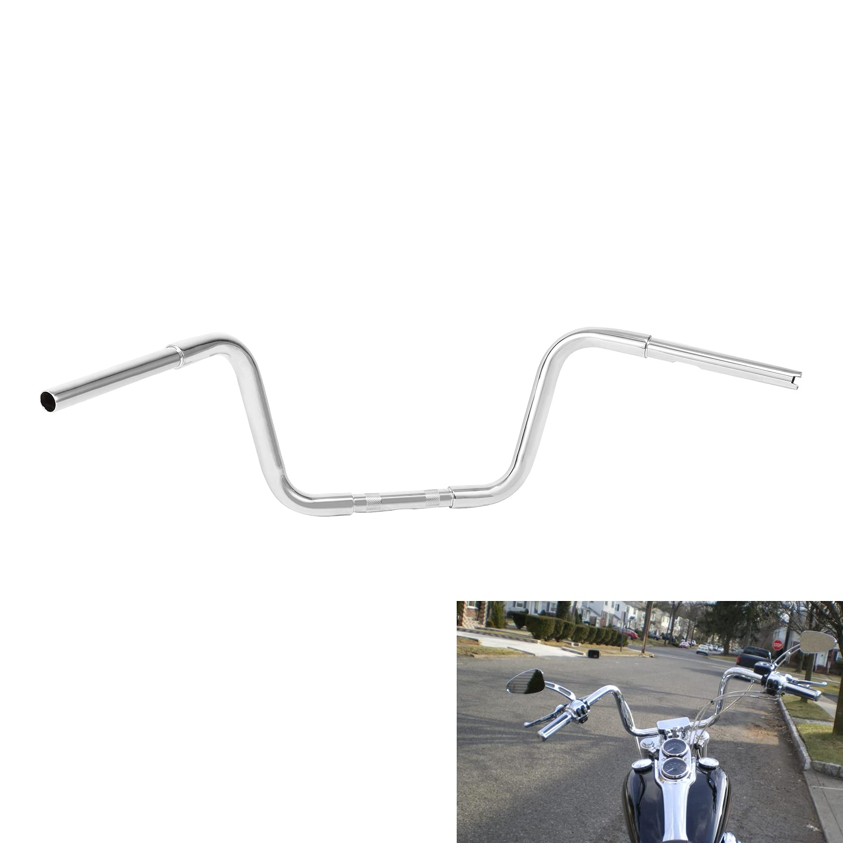 TCMT 16" Rise APE Hangers Bar 1-1/4" Fat Handlebars Fit For Harley Softail Slim Heritage Fat Boy Deluxe Deuce Sportster XL 883 1200 Dyna Super Glide Wide Glide Low Rider Fat Bob Custom Application