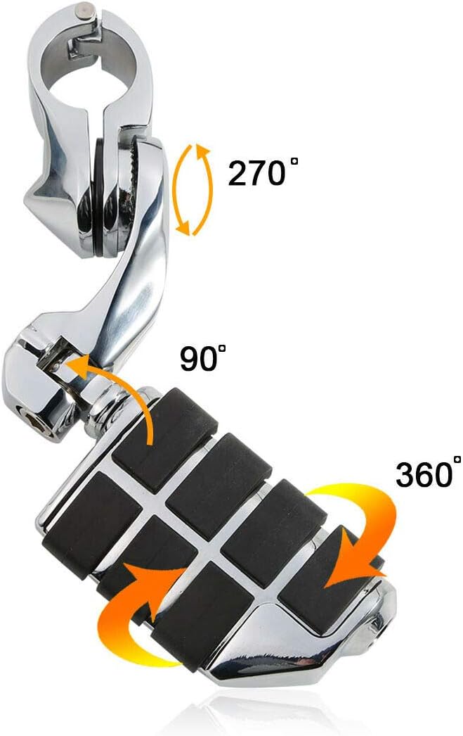 TCMT 1.25" Highway Adjustable Foot Pegs Footrest Fits For Harley Touring Road King Street Glide Road Glide Electra Glide Softail Sportster Dyna with 1.25" Engine Guards