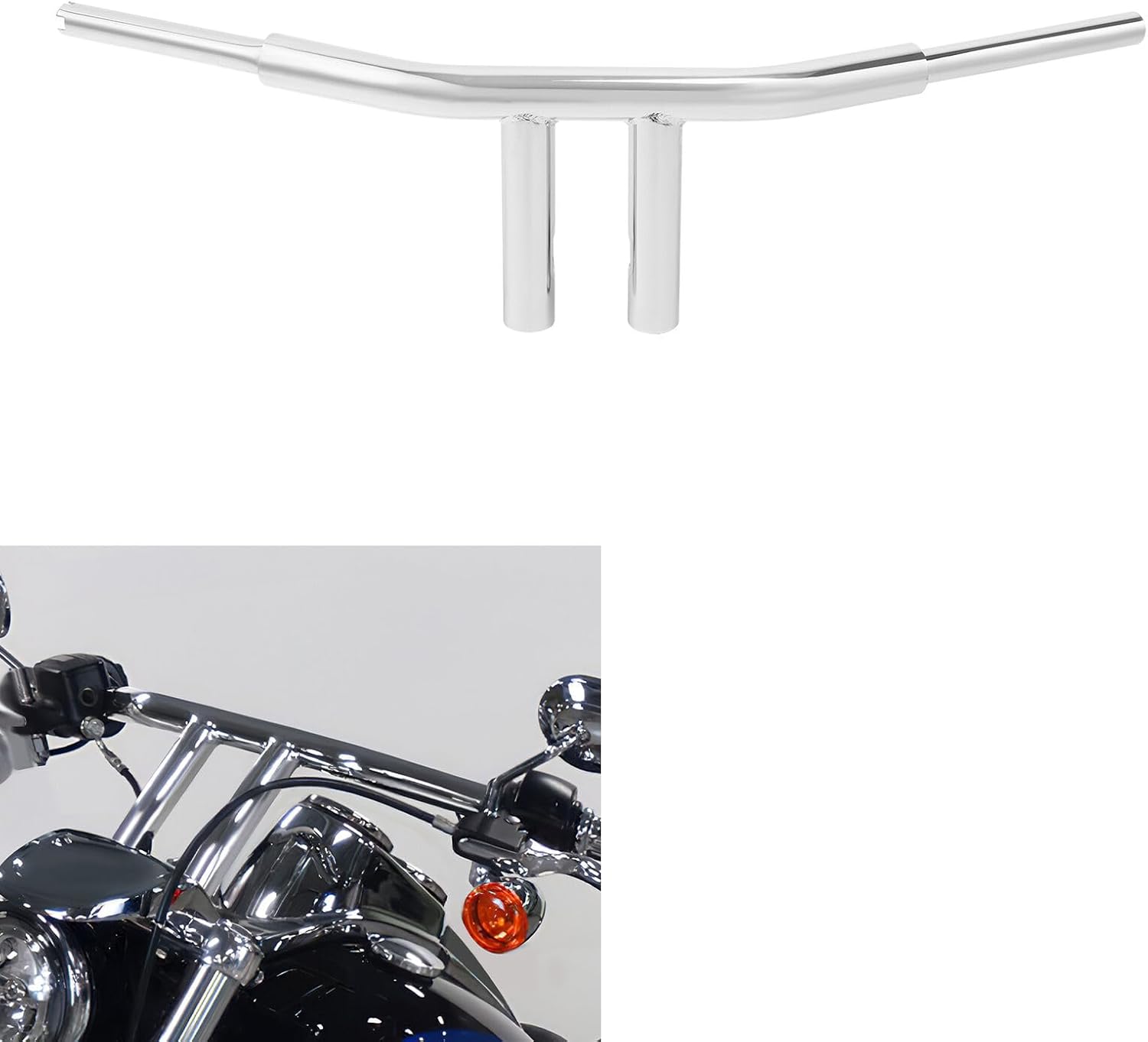 TCMT 8" Rise T Bars Handlebar 1.5" Fat Fit For Harley Softail Fat Bob Fat Boy Heritage Classic Low Rider Street Bob Sport Glide Breakout Deluxe 2018-2023