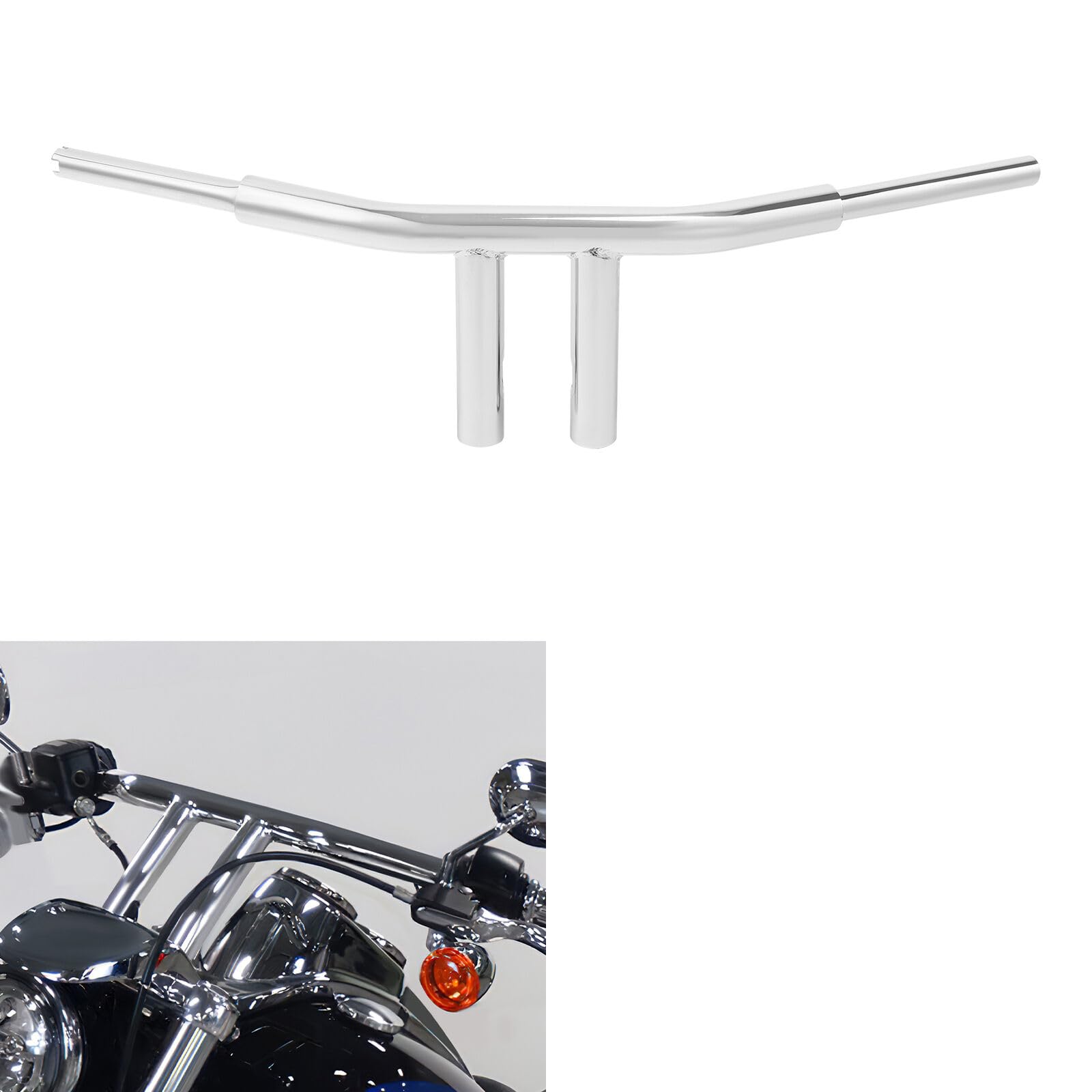 TCMT 12" Rise T-Bar 1.5" Fat Handlebar Fit For Harley Softail Fat Bob Fat Boy Heritage Classic Low Rider Street Bob Sport Glide Breakout Deluxe 2018-2023