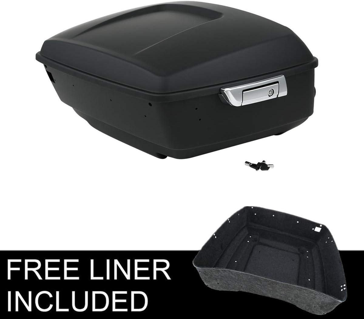 TCMT 13.7" King Motorcycle Trunk Box W/Latches Key Fit For Harley 2014-2025 Touring CVO Road King Road Glide Street Glide Electra Glide Pack