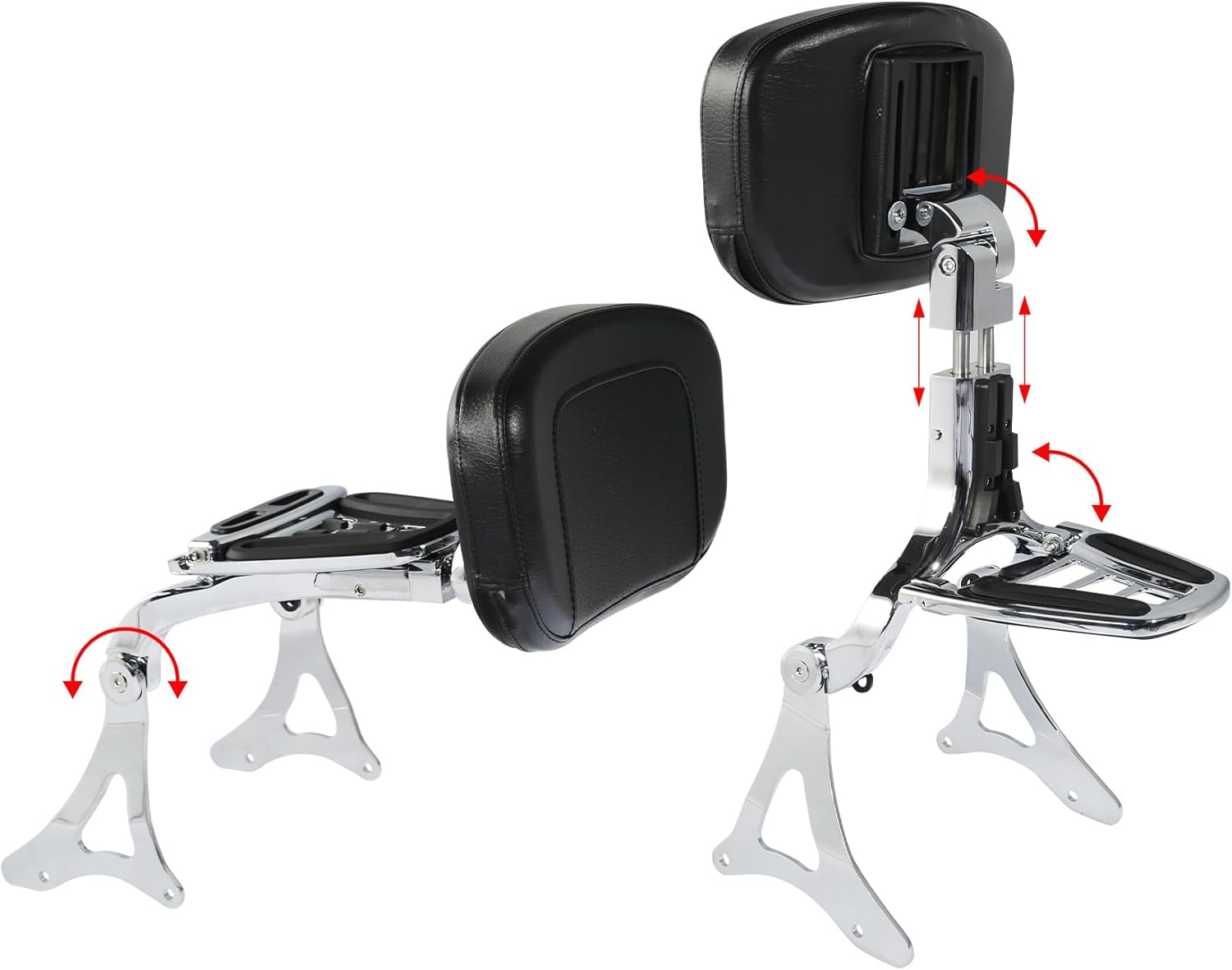 TCMT Adjustable Driver Passenger Backrest Fit For Harley Road Glide Road King Street Glide 2014-2025