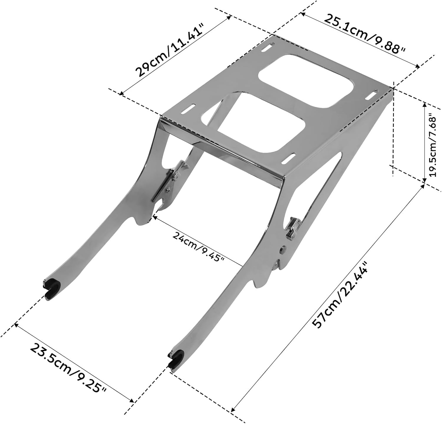 TCMT ABS Chopped Trunk Backrest Mount Rack Set Fit For Harley Heritage Classic 2018-2025 Deluxe 2018-2020 Hydra-Glide Revival 2024