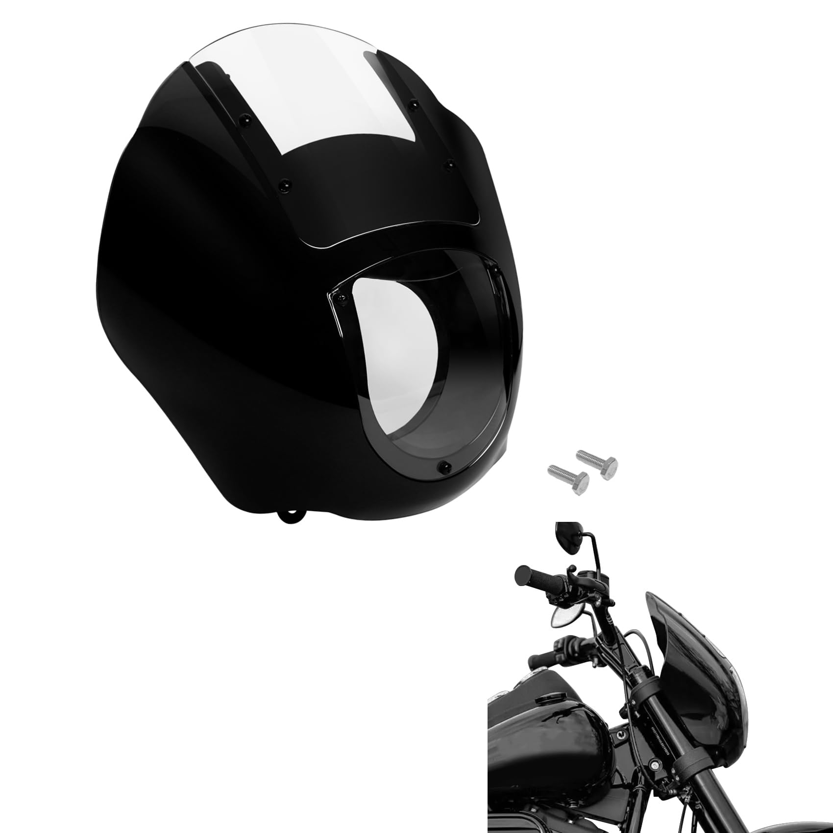 TCMT ABS Windshield Quarter Fairing Kit Fits For Sportster XL 88-16 Dyna 95-05 FXR 86-94 (Clear)