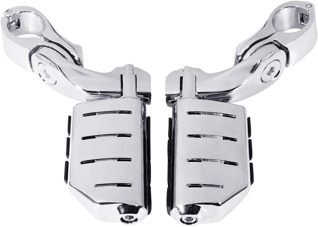 TCMT 1.25" Highway Adjustable Foot Pegs Footrest Fits For Harley Touring Road King Street Glide Road Glide Electra Glide Softail Sportster Dyna with 1.25" Engine Guards