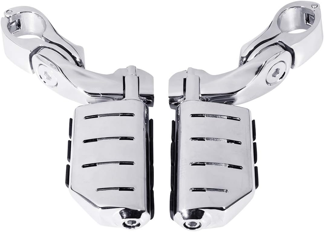 TCMT 1.25" Highway Adjustable Foot Pegs Footrest Fits For Harley Touring Road King Street Glide Road Glide Electra Glide Softail Sportster Dyna with 1.25" Engine Guards