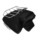TCMT 5.5" Razor Motorcycle Trunk Backrest Pad Two Up Mounting Rack Fit For Harley 2014-2025 Touring CVO Road King Road Glide Street Glide Electra Glide Pack