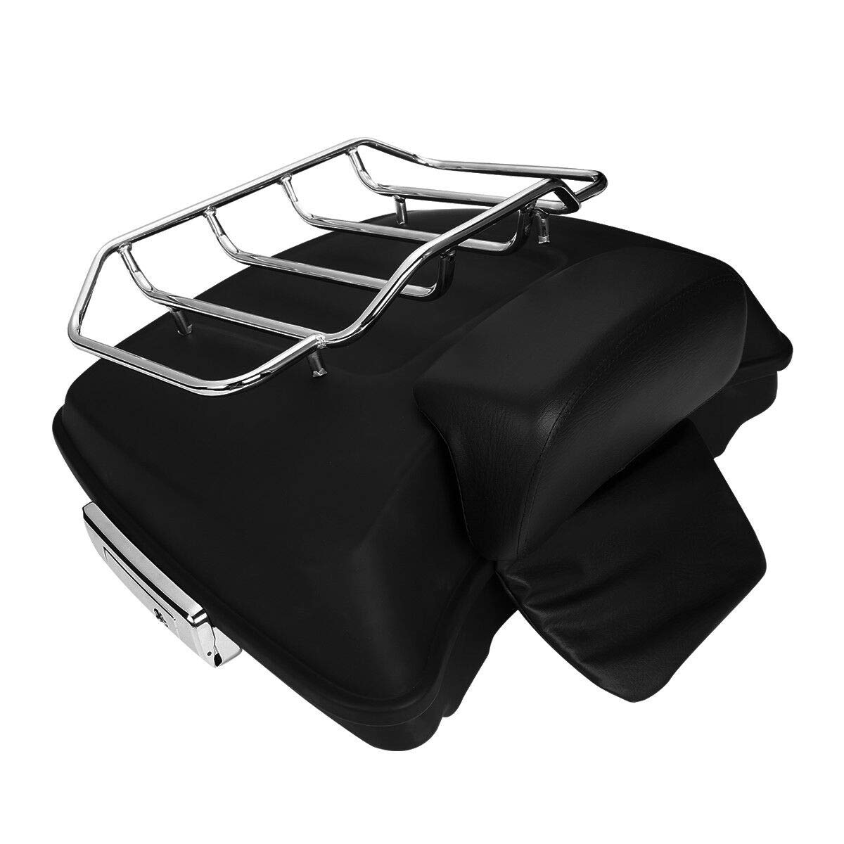TCMT 5.5" Razor Motorcycle Trunk Backrest Pad Two Up Mounting Rack Fit For Harley 2014-2025 Touring CVO Road King Road Glide Street Glide Electra Glide Pack