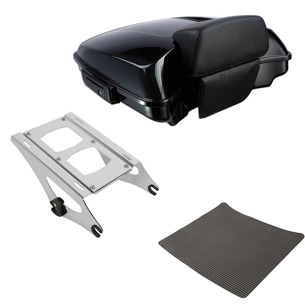TCMT 5.5" Razor Motorcycle Trunk Box Backrest Two Up Mount Rack Base Plate Fit For Harley Touring 2014-2025 CVO Road King Road Glide Street Glide Electra Glide Pack