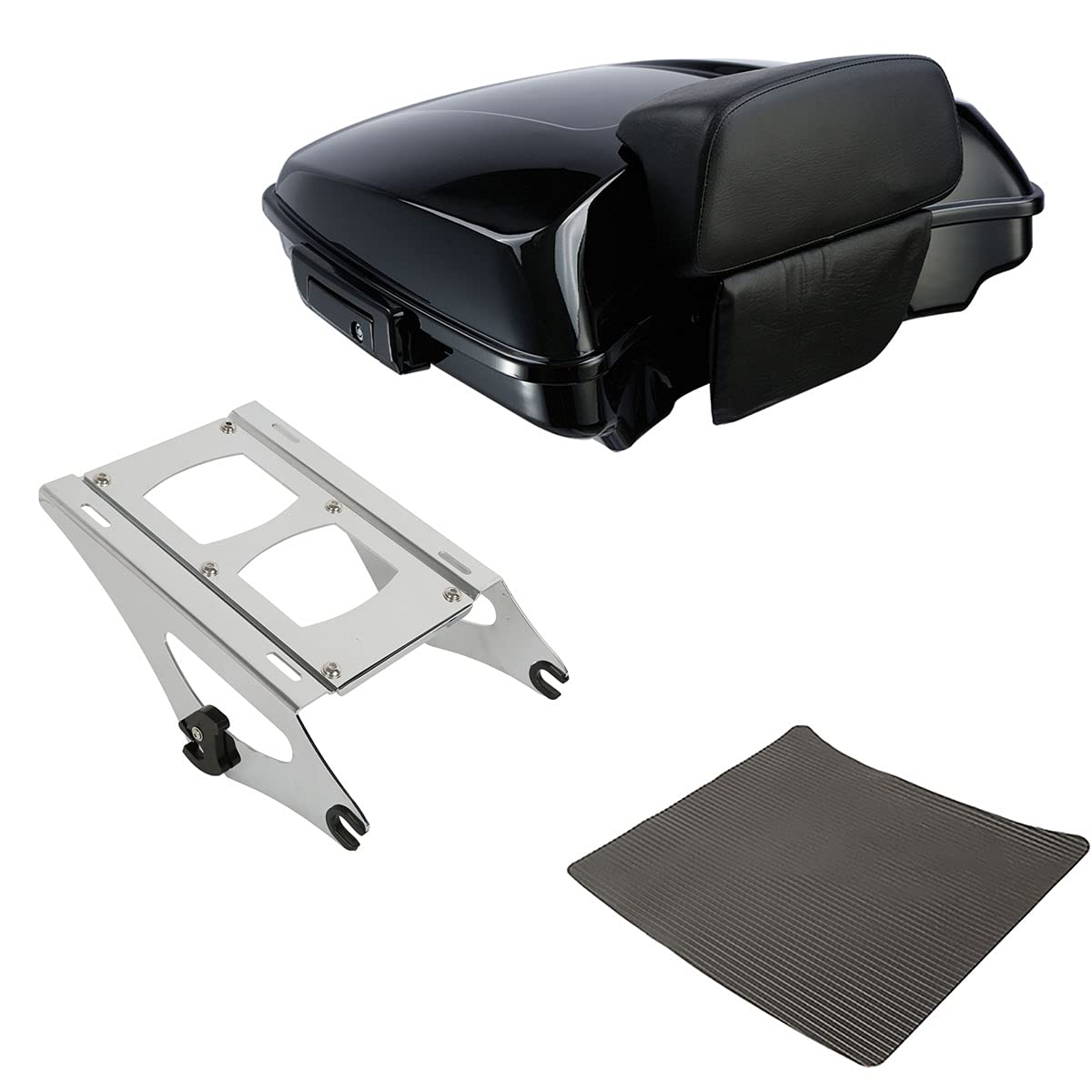 TCMT 5.5" Razor Motorcycle Trunk Box Backrest Two Up Mount Rack Base Plate Fit For Harley Touring 2014-2025 CVO Road King Road Glide Street Glide Electra Glide Pack