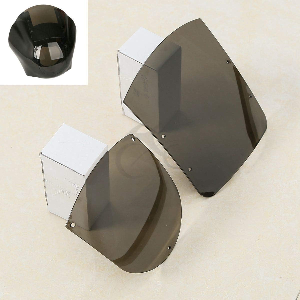 TCMT ABS Windshield Quarter Fairing Kit Fits For Sportster XL 88-16 Dyna 95-05 FXR 86-94 (Smoke)