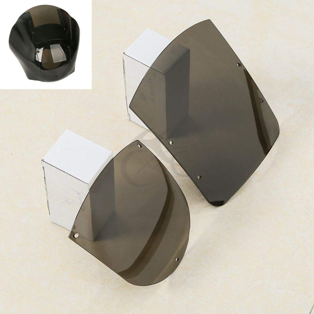 TCMT ABS Windshield Quarter Fairing Kit Fits For Sportster XL 88-16 Dyna 95-05 FXR 86-94 (Clear)